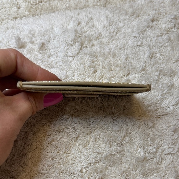 ✨NWOT Rebecca Minkoff Sparkling Gold Card Holder - Picture 7 of 9